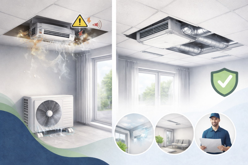 Peut-on évacuer l’air d’un climatiseur dans un faux plafond et quelles sont les solutions idéales pour une installation sécurisée et performante ?