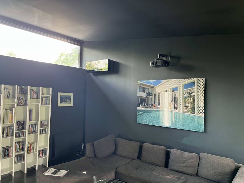 climatisation réversible mitsubishi design noir Camblanes et Meyrac Bordeaux